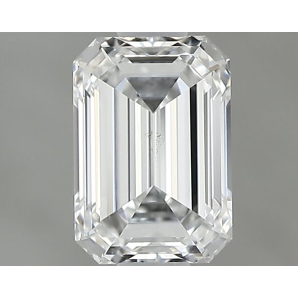 0.62 Carat Natural Diamond, Emerald Cut, Color D, Clarity SI1