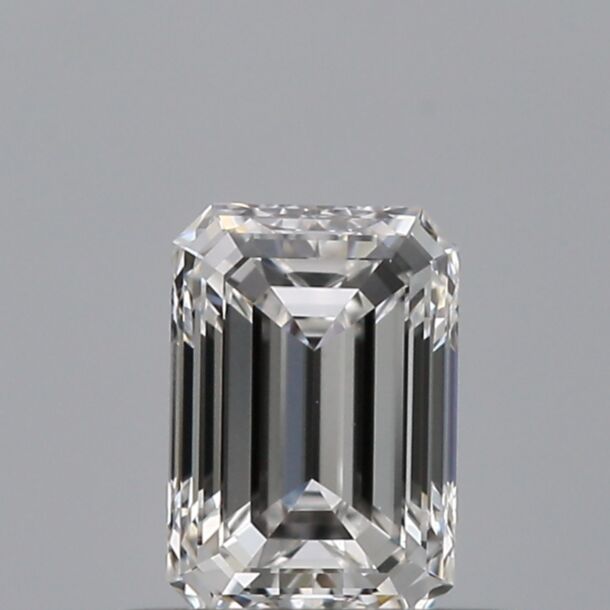 0.44 Carat Diamant Naturel de taille émeraude, Couleur D, Pureté VS2