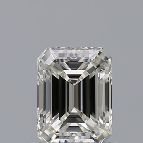 0.58 Carat Natural Diamond, Emerald Cut, Color H, Clarity VVS2