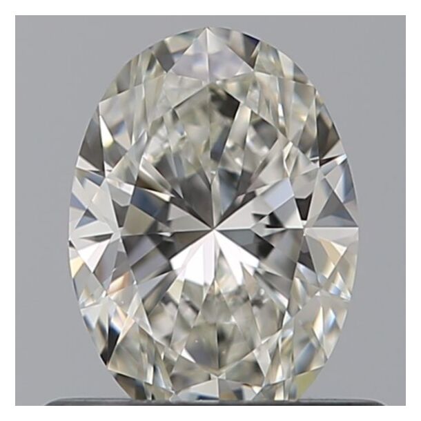 0.54 Carat Natural Diamond, Oval Cut, Color H, Clarity VVS1