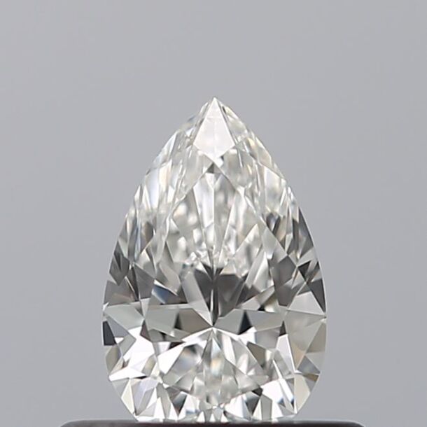 0.37 Carat Diamant Naturel de taille Poire, Couleur F, Pureté IF