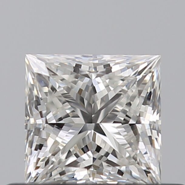 0.52 Carat Natural Diamond, Princess Cut, Color G, Clarity VVS2