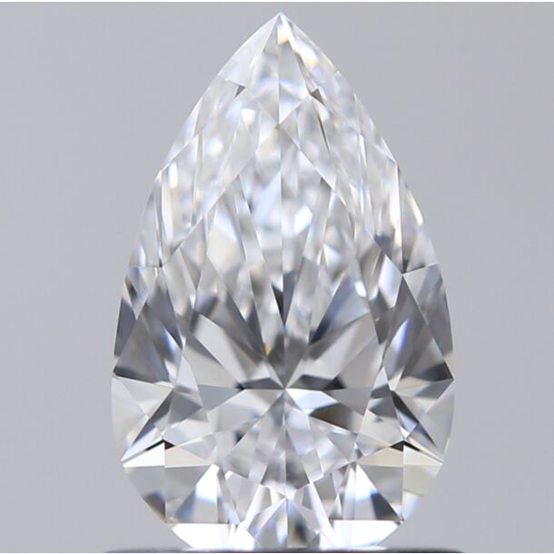0.8 Carat Natural Diamond, Pear Cut, Color D, Clarity VVS1
