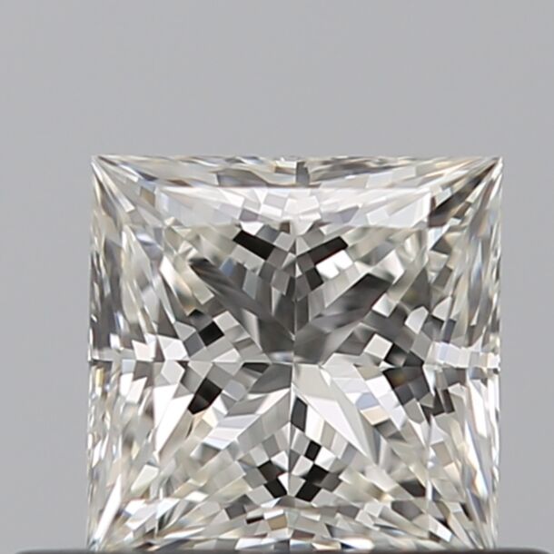 0.52 Carat Natural Diamond, Princess Cut, Color H, Clarity VVS1