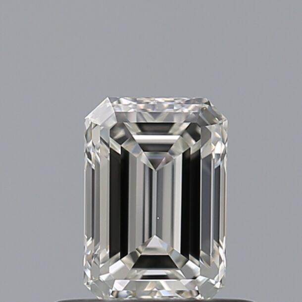 0.51 Carat Diamant Naturel de taille émeraude, Couleur G, Pureté VVS2