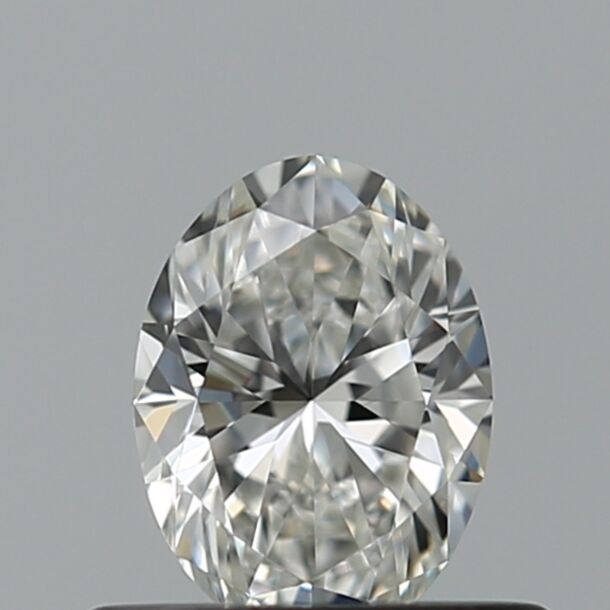 0.41 Carat Natural Diamond, Oval Cut, Color F, Clarity IF