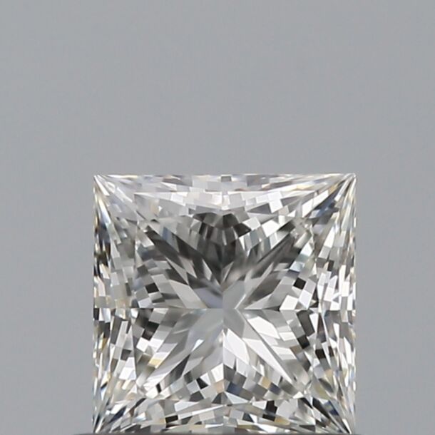 0.57 Carat Natural Diamond, Princess Cut, Color H, Clarity VVS1