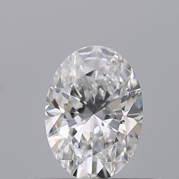 0.43 Carat Natural Diamond, Oval Cut, Color D, Clarity VVS2