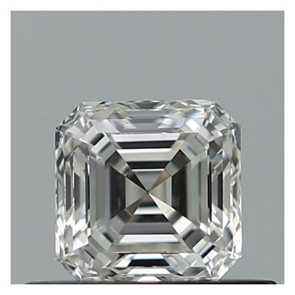 0.5 Carat Natural Diamond, Asscher Cut, Color F, Clarity VVS2