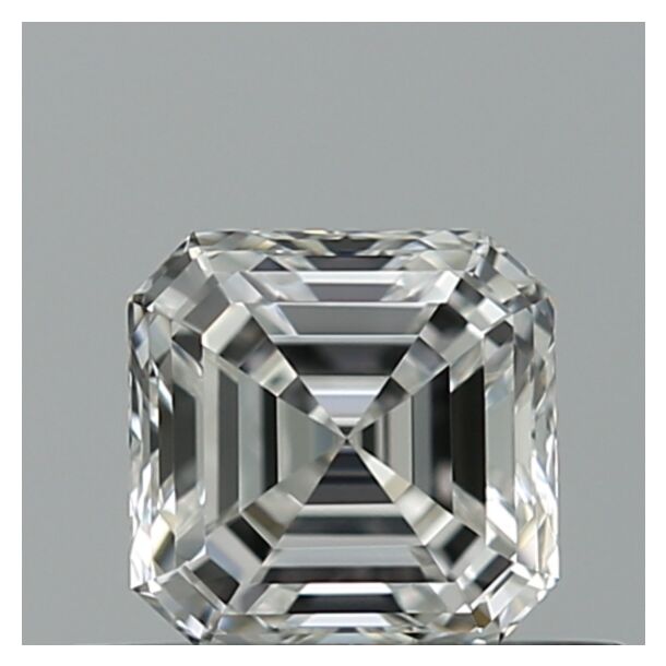 0.49 Carat Natural Diamond, Asscher Cut, Color F, Clarity VVS1