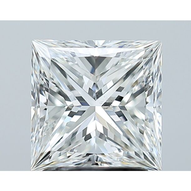 2.01 Carat Natural Diamond, Princess Cut, Color G, Clarity SI1 2.01 Carat Natural Diamond, Princess Cut, Color G, Clarity SI1