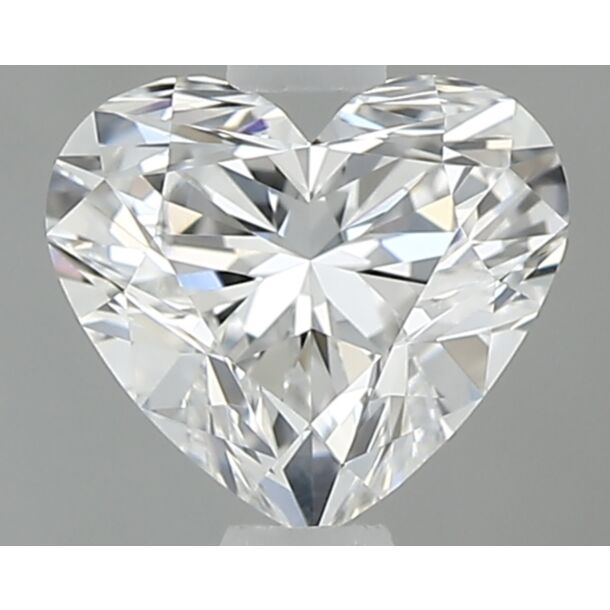 0.44 Carat Natural Diamond, Heart Cut, Color F, Clarity IF