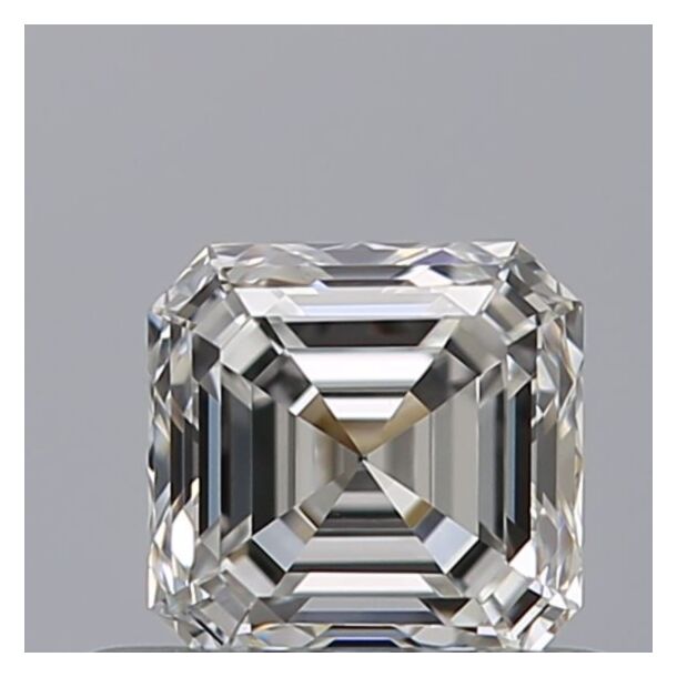 0.52 Carat Diamant Naturel de taille Asscher, Couleur F, Pureté IF