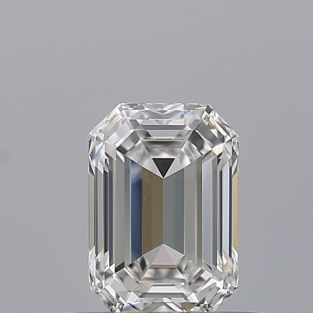 0.54 Karat Natürlicher Diamant Im Smaragdschliff, Farbe F, Reinheit VVS2