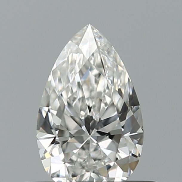 0.43 Karaat Natuurlijke Diamant met een Peer vorm, Kleur F, Zuiverheid VVS1