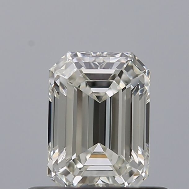 0.52 Carat Natural Diamond, Emerald Cut, Color G, Clarity VS1