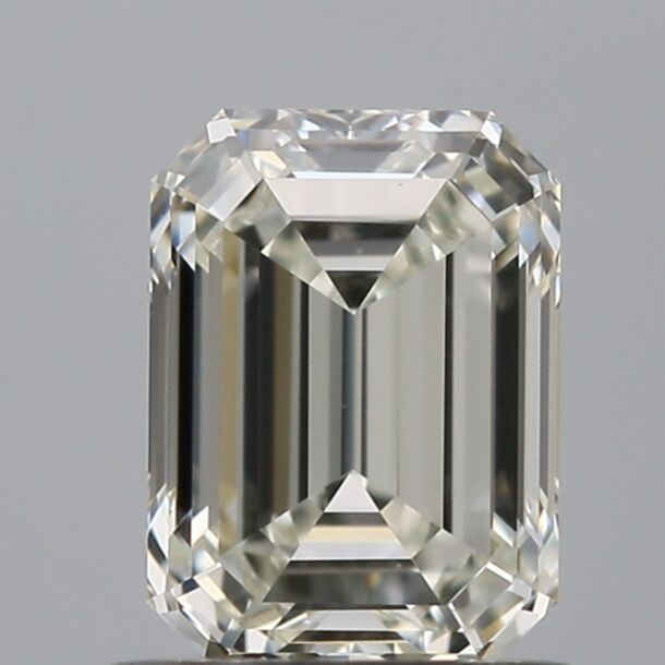 0.9 Carat Natural Diamond, Emerald Cut, Color H, Clarity VVS2