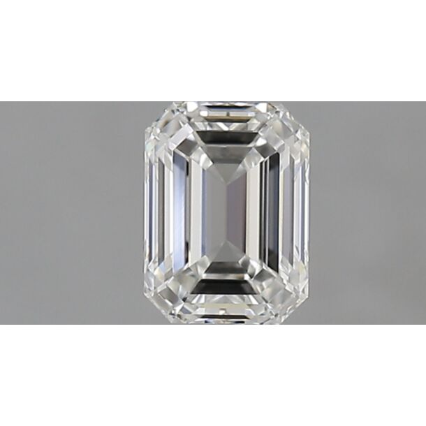 0.7 Carat Natural Diamond, Emerald Cut, Color F, Clarity IF