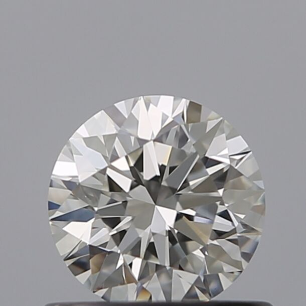 0.57 Carat Natural Diamond, Round Cut, Color F, Clarity VVS2