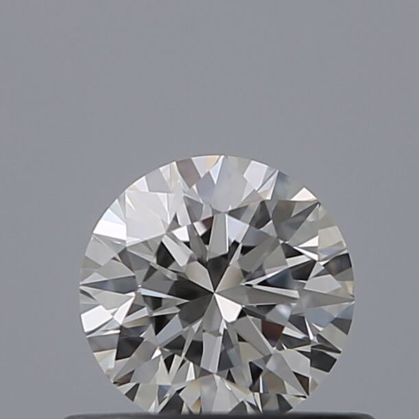 0.44 Carat Natural Diamond, Round Cut, Color F, Clarity VVS2