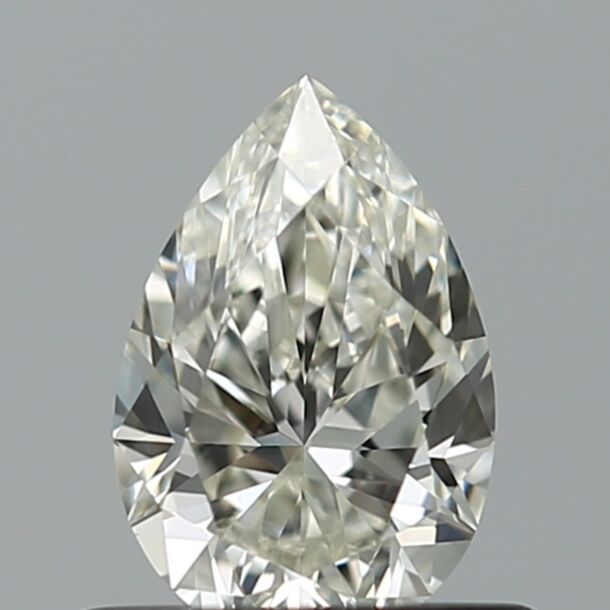 0.5 Carat Natural Diamond, Pear Cut, Color H, Clarity VVS1