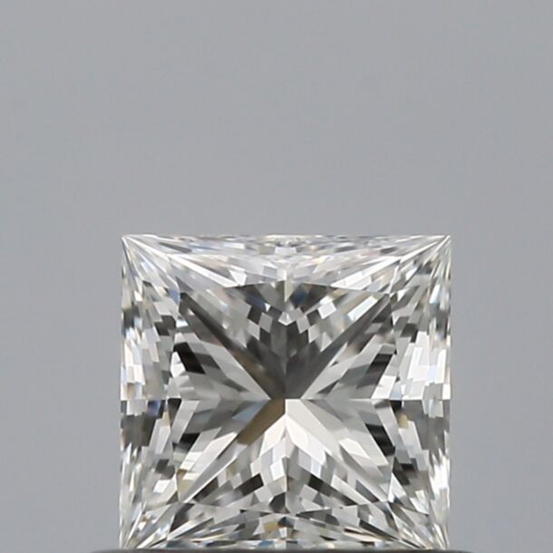 0.52 Carat Natural Diamond, Princess Cut, Color G, Clarity IF