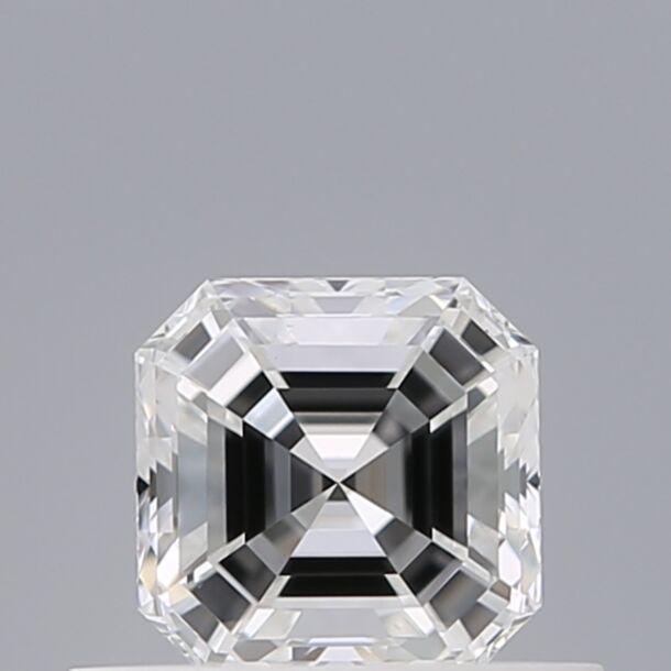 0.51 Carat Natural Diamond, Asscher Cut, Color D, Clarity VVS2