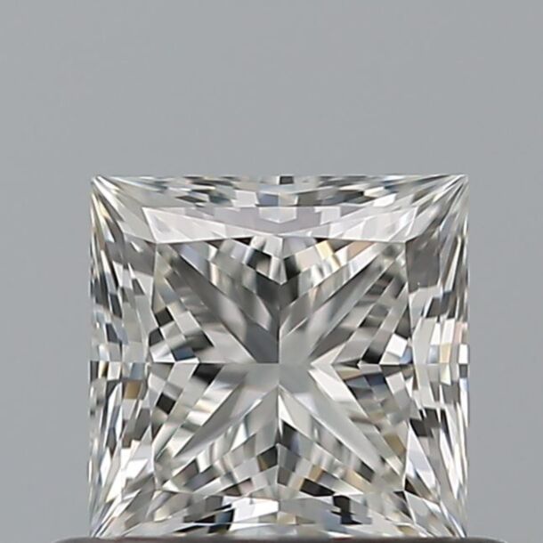 0.51 Carat Natural Diamond, Princess Cut, Color G, Clarity IF