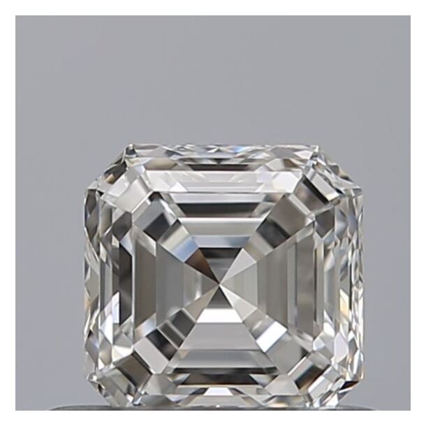 0.54 Carat Diamant Naturel de taille Asscher, Couleur F, Pureté IF