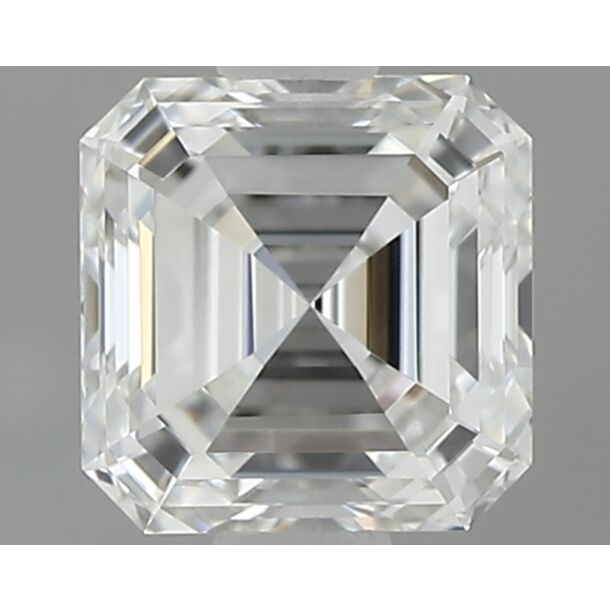 0.62 Carat Diamant Naturel de taille Asscher, Couleur F, Pureté VVS2