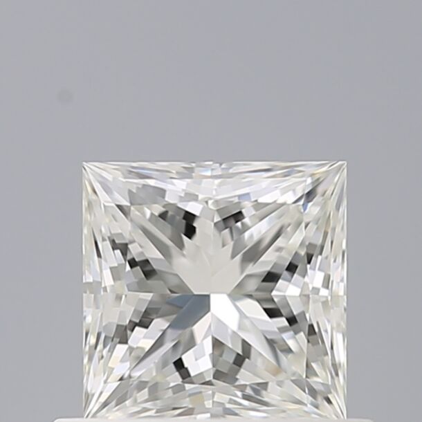 0.56 Carat Natural Diamond, Princess Cut, Color H, Clarity IF