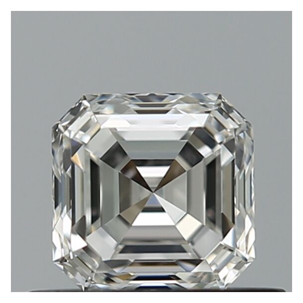 0.6 Carat Natural Diamond, Asscher Cut, Color G, Clarity VVS1