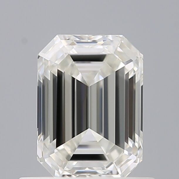 0.71 Carat Diamant Naturel de taille émeraude, Couleur G, Pureté IF