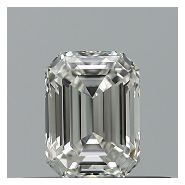 0.4 Carat Diamant Naturel de taille émeraude, Couleur F, Pureté IF