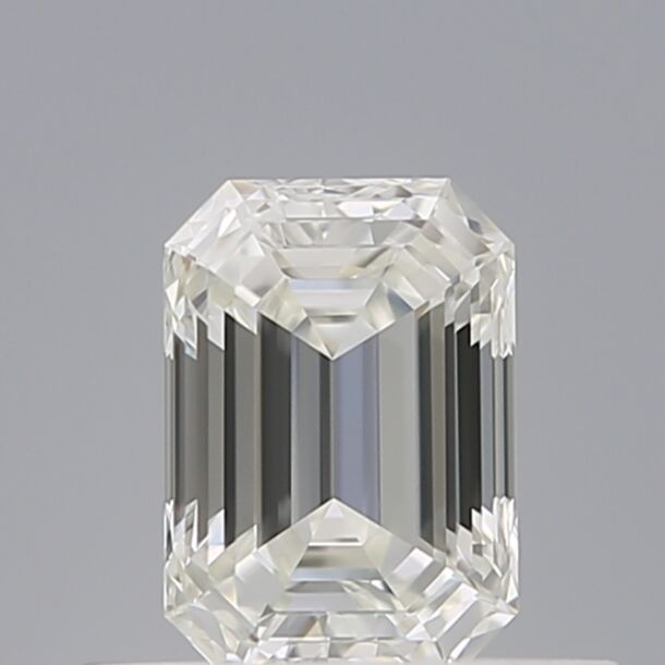 0.56 Carat Natural Diamond, Emerald Cut, Color G, Clarity IF