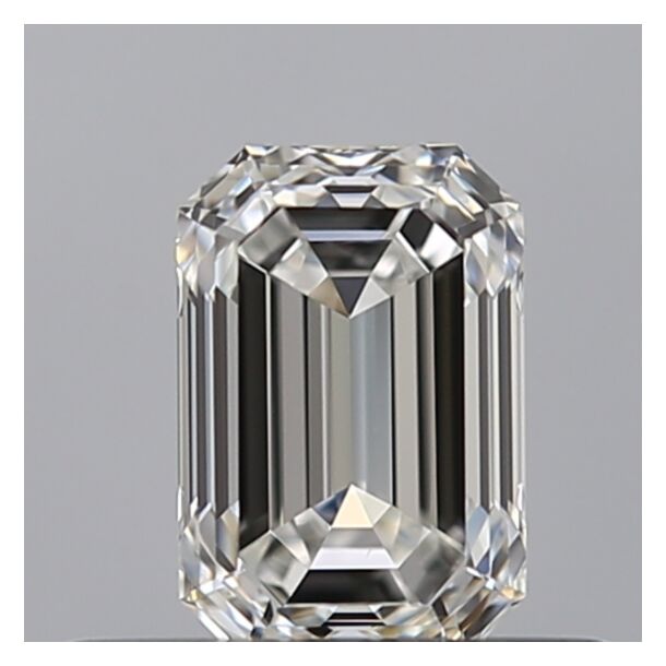 0.51 Karaat Natuurlijke Diamant met een Smaragd vorm, Kleur F, Zuiverheid VS1