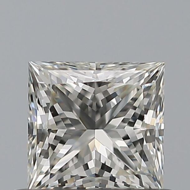 0.54 Carat Natural Diamond, Princess Cut, Color H, Clarity IF