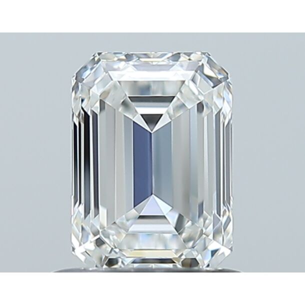 0.91 Carat Natural Diamond, Emerald Cut, Color F, Clarity VVS2