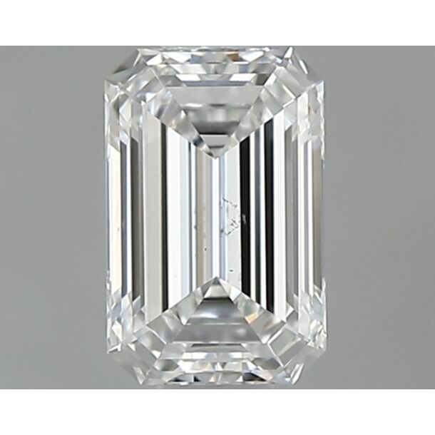 0.54 Carat Natural Diamond, Emerald Cut, Color D, Clarity SI1