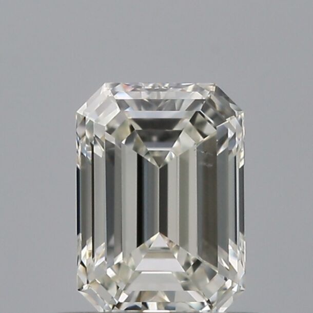 0.57 Carat Diamant Naturel de taille émeraude, Couleur G, Pureté VS2