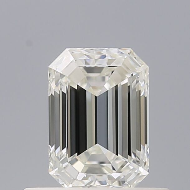 0.5 Carat Natural Diamond, Emerald Cut, Color G, Clarity IF