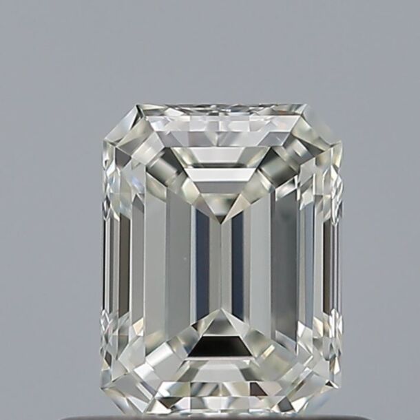 0.5 Carat Natural Diamond, Emerald Cut, Color G, Clarity VVS1
