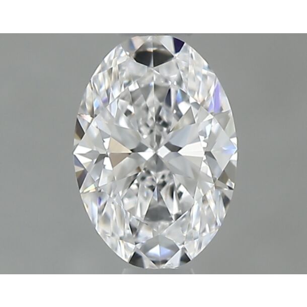 0.53 Carat Natural Diamond, Oval Cut, Color D, Clarity IF