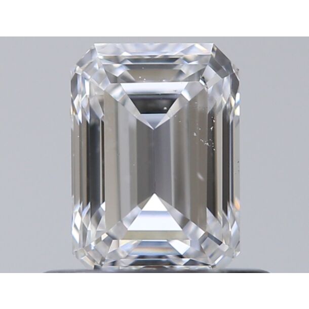 0.6 Carat Natural Diamond, Emerald Cut, Color D, Clarity SI1