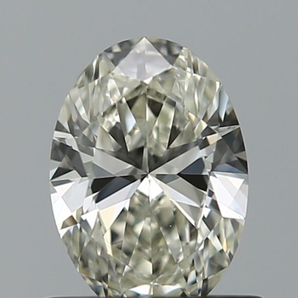 0.57 Carat Natural Diamond, Oval Cut, Color I, Clarity VVS2