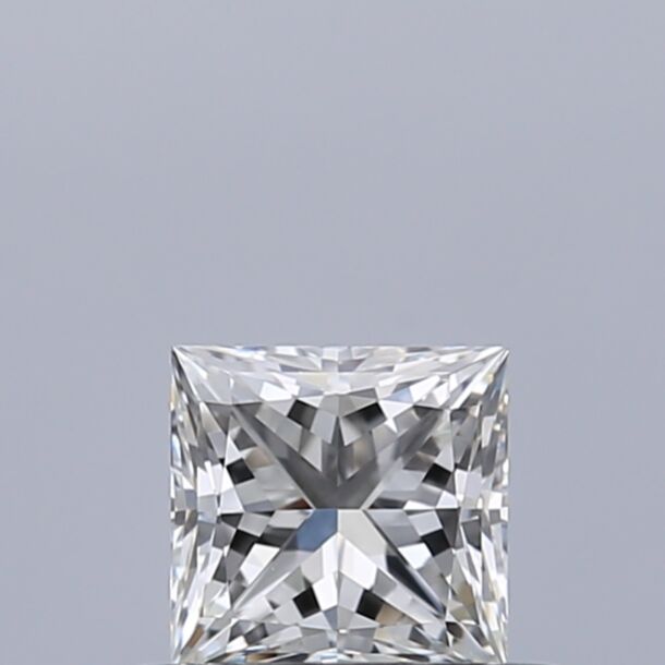 0.41 Carat Natural Diamond, Princess Cut, Color H, Clarity IF