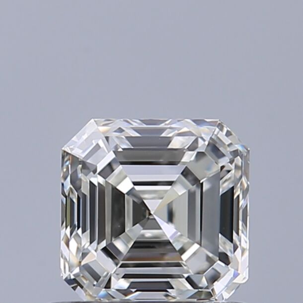 0.7 Carat Natural Diamond, Asscher Cut, Color H, Clarity FL