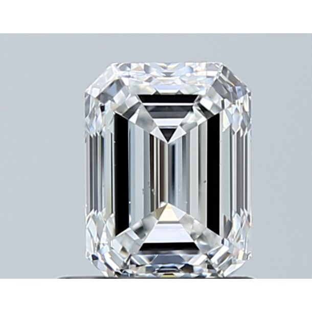 1 Carat Natural Diamond, Emerald Cut, Color F, Clarity SI1