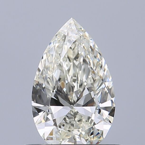 0.53 Carat Natural Diamond, Pear Cut, Color H, Clarity IF