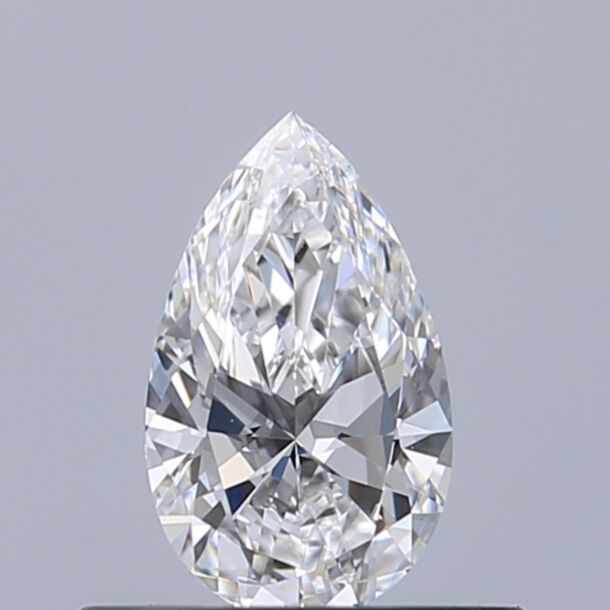 0.35 Carat Natural Diamond, Pear Cut, Color D, Clarity VVS2